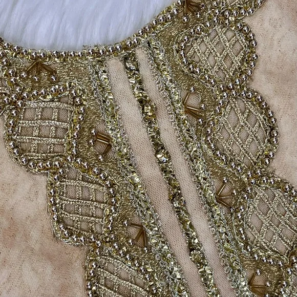 ๐SOLD๐Free People Beaded Secret Heart Tank Top Gold Embellishments Size Small - Picture 6 of 10